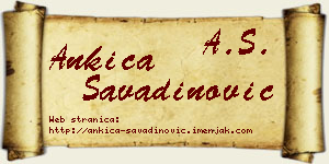 Ankica Savadinović vizit kartica